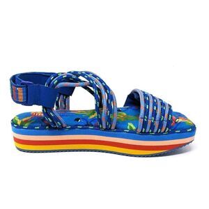 Farm Rio Macaw Resortwear Tropical Vacation Slingback Sandals Size 10
